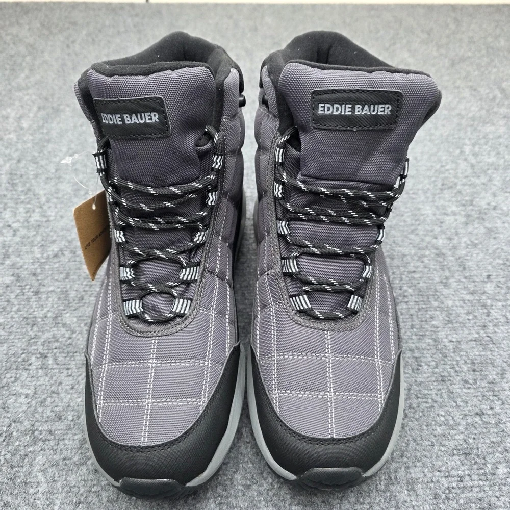 Eddie Bauer Hosmer Mens Size 9 Grey Quilted Hiking Boots Water Resistant Outdoor
